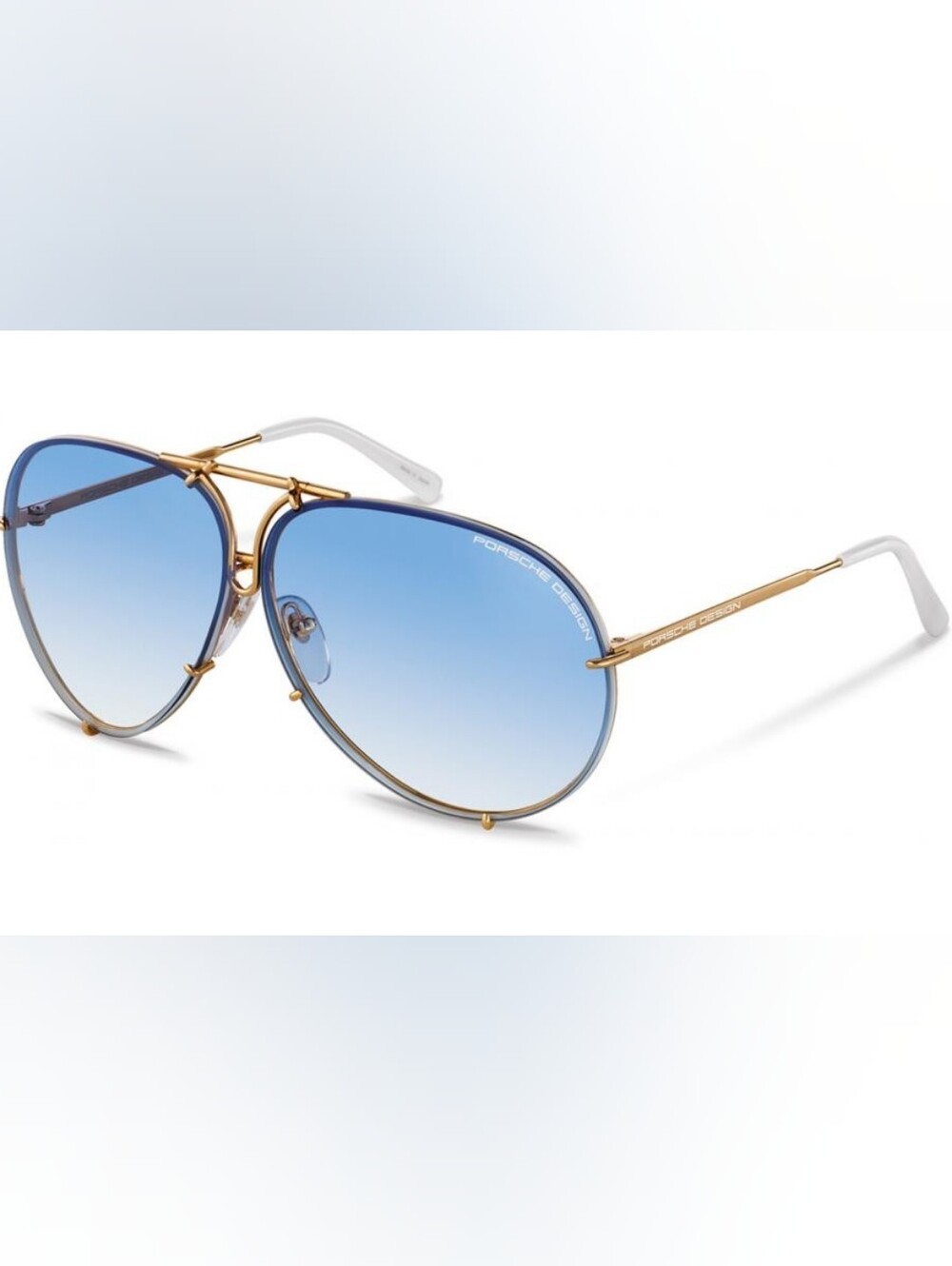 Porsche Design Aviator Sunglasses - Gold Frame, 3 Lenses